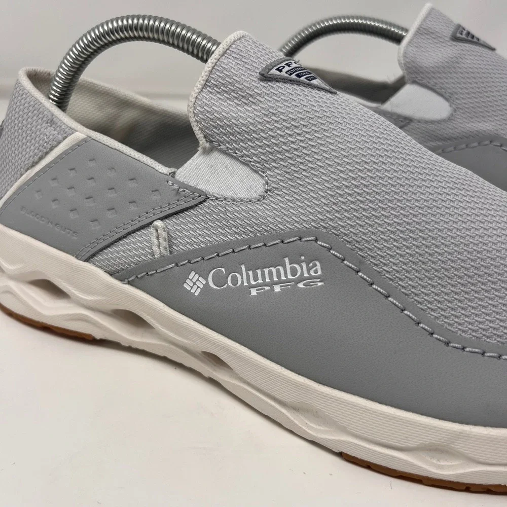 Columbia PFG Bahama X Slip On Shoes Mens 10 Gray Blood N Guts Fishing EUC
